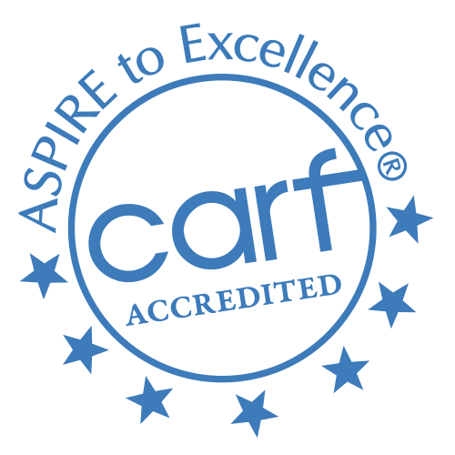 CARF Blue and White Logo
